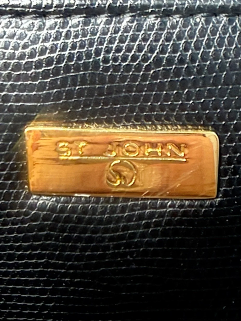 vintage St. John black textured tote bag